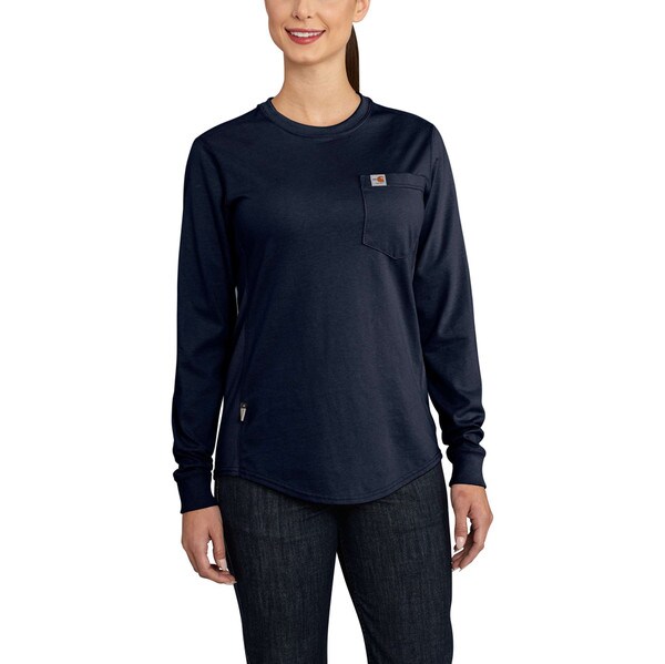 Carhartt Women's FR Force Long Sleeve Shirt in Dark Navy